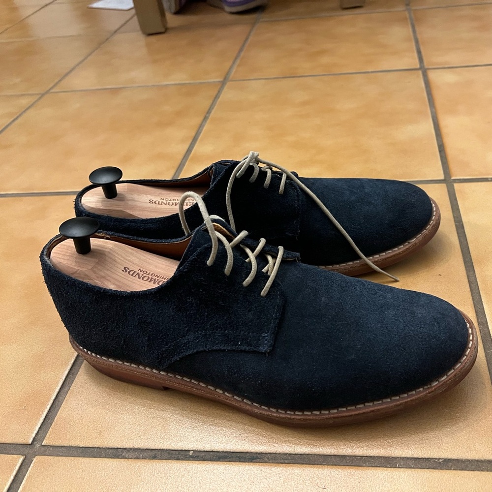 Allen Edmond Normandy Navy Suede Derby Shoes